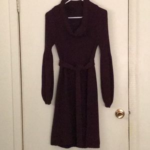 Cowl neck sweater dress